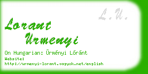 lorant urmenyi business card